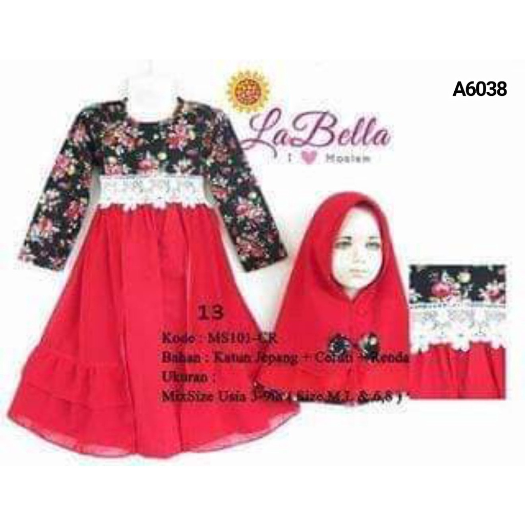 GAMIS ANAK LABELLA RED RENDA 8-9THN A6038