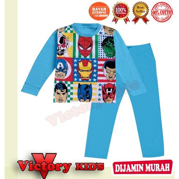 Victory kid's setelan/piyama tangan panjang anak laki-laki 1-10 thn