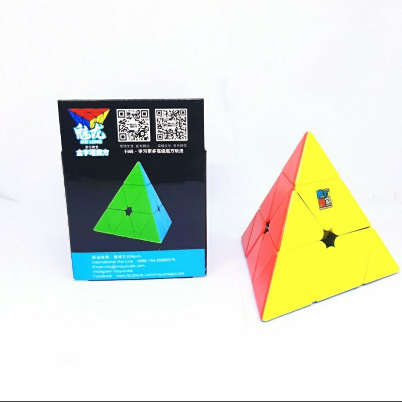 Mainan Rubik piramid segitiga Pyraminx stickerless yongjun