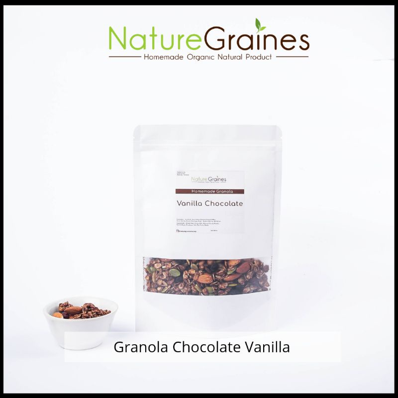 

Granola Vanilla Chocolate 100 gr 200 gr Rolled Oat, Almond, Kismis, Cranberry