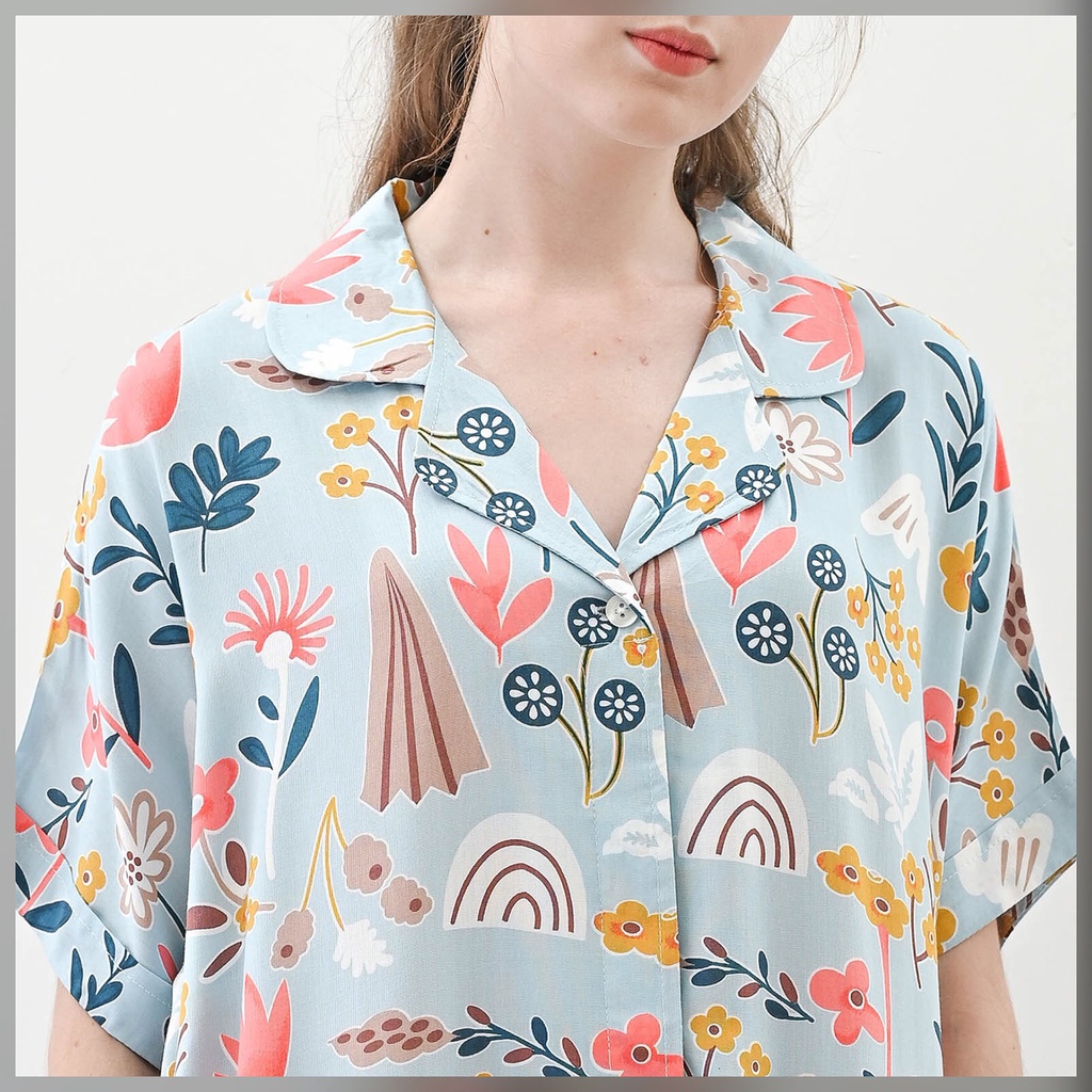 Yoko Nightdress - Sleepwear Daster-Sky Flower
