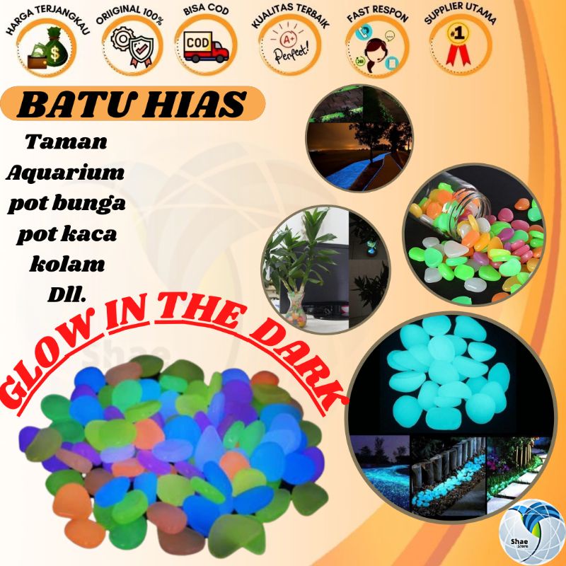 BATU HIAS GLOW IN THE DARK MENYALA DALAM GELAP  HIASAN  AQUARIUM POT TAMAN MURAH