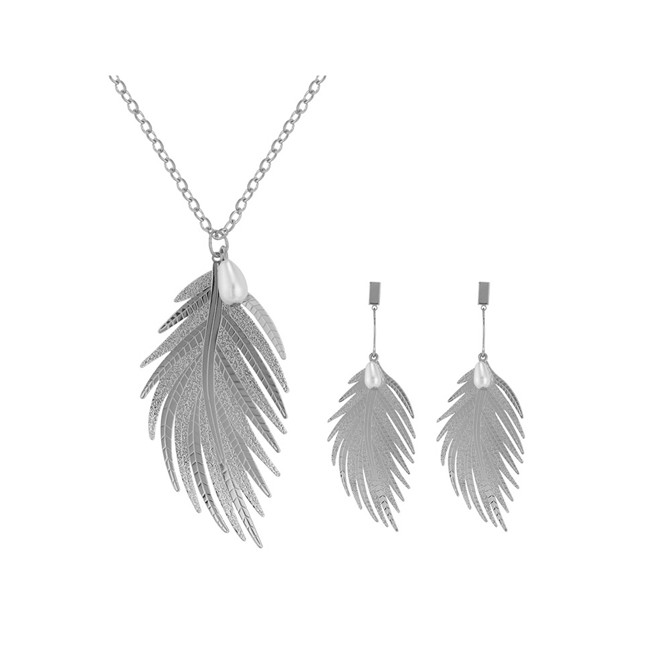 LRC Perhiasan set Fashion Feather Shape Deisgn Jewelry Sets