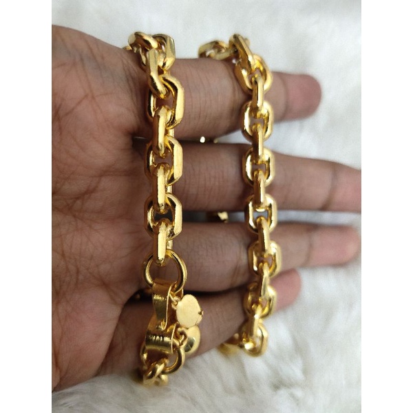 Gelang nori jumbo 7mm lapis emas