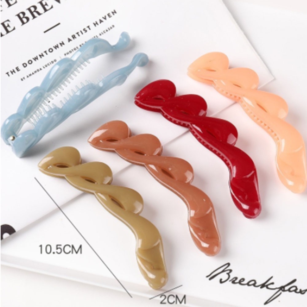 【COD Tangding】6 Colors Acrylic Korean Banana Hair Claw Clip for Women Ponytail Holder Hairpin Headwear