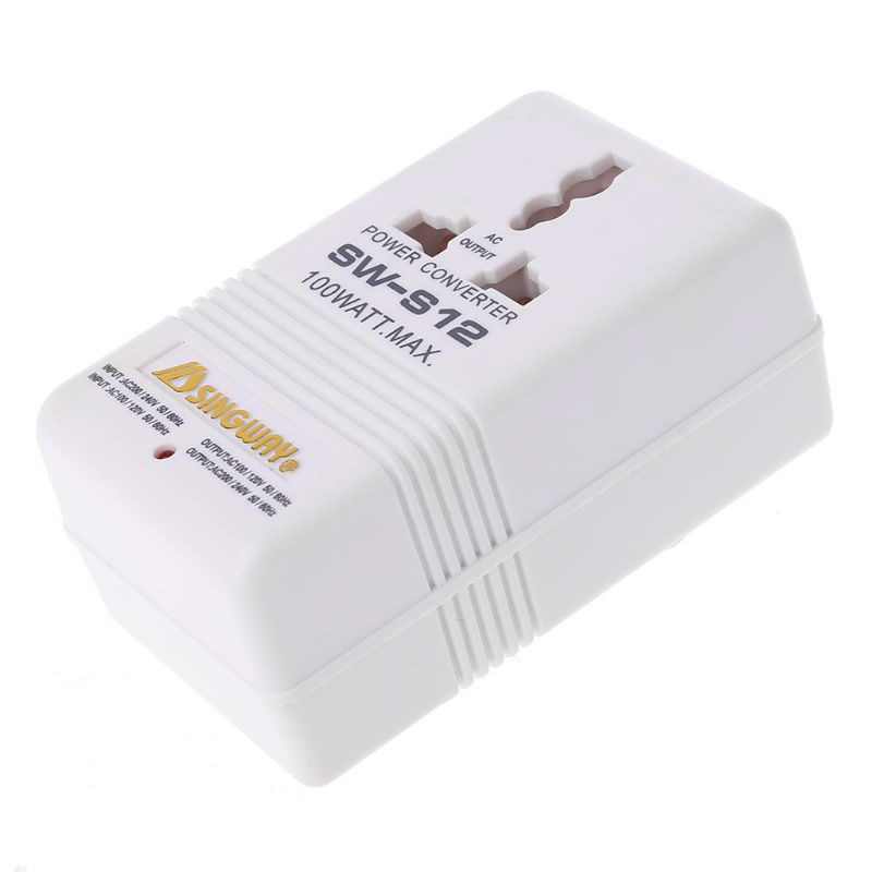 Btsg Konverter Tegangan 100W 110V/120V Ke 220V/240V Step-Up &amp; Down Voltage Converter Transformer Standard Plug Travel Adapt