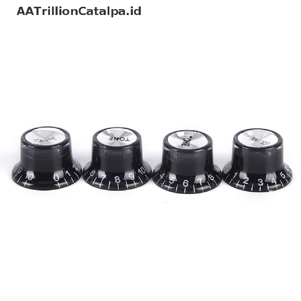 Aatrillioncatalpa 1 Set / 2 Tone VOLUME Control Knobs Warna Silver Untuk Gitar