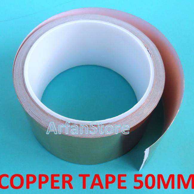 Copper Foil Tape 50Mm X 1 Meter Isolasi Tembaga Solatip Jalur Pcb 1M Kode 637