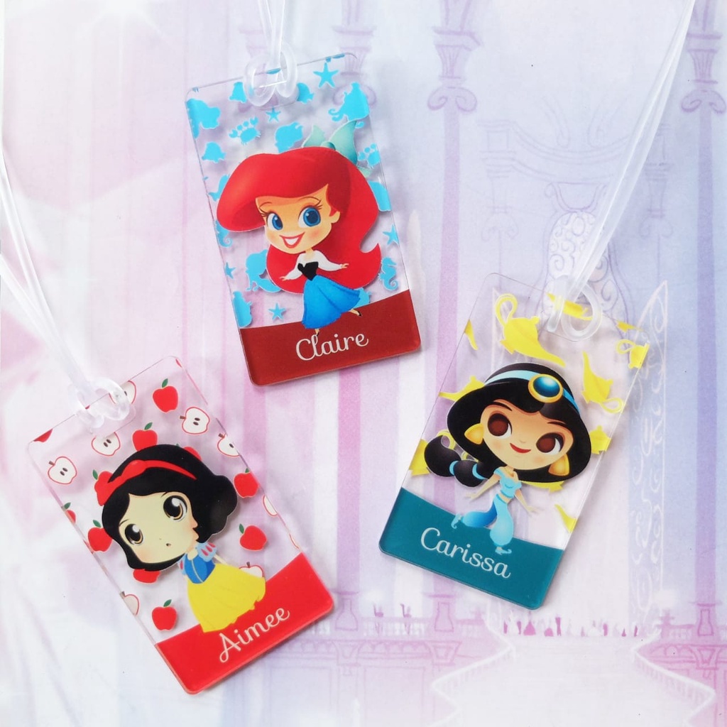Bagtag Gantungan Tas anak souvenir luggage tag dino lucu Princess Pokemon Bt21 Doraemon Care Bear Trolls