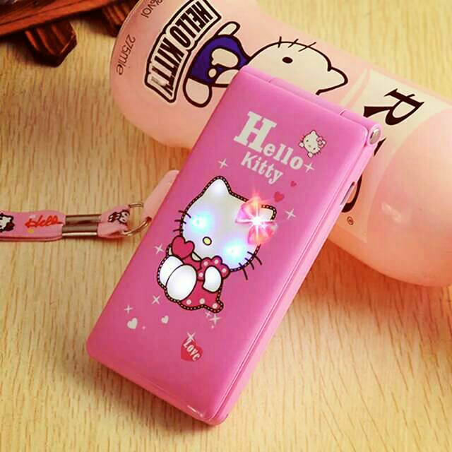 ponsel lipat SATREND HELLO KITTY LAYAR SENTUH/hp koleksi wanita unik/langka