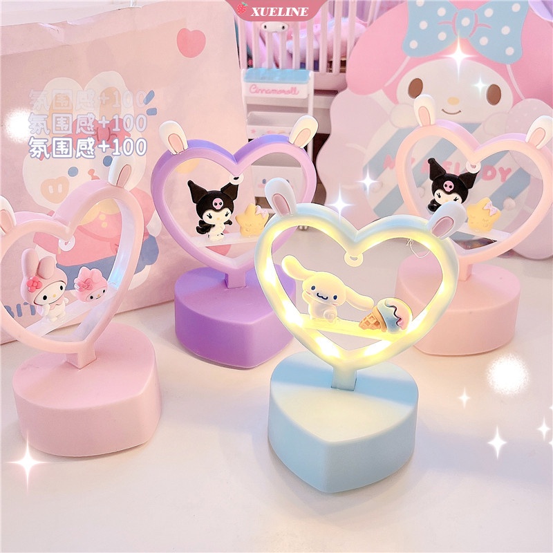 Lampu Meja Led Model Kartun My Melody Kuromi Cinnamoroll Untuk Kamar Tidur