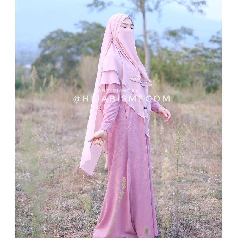 Ready Stock PL Khimar Lulabelle Navy