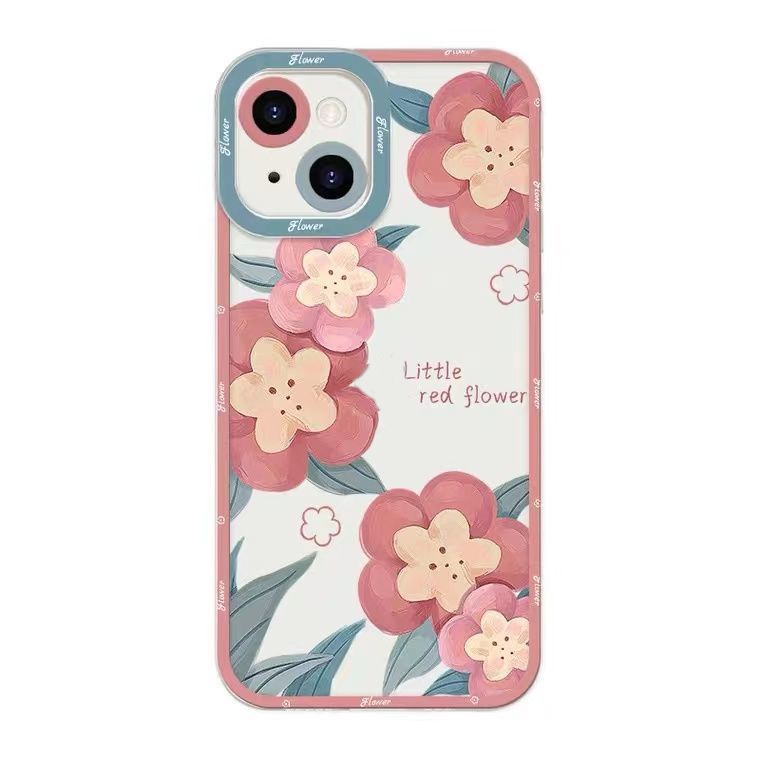 Soft Case Silikon TPU Motif Lukisan Bunga Untuk Iphone 14 13 12 11 Pro X XR XS Max 6 6S 7 8 Plus