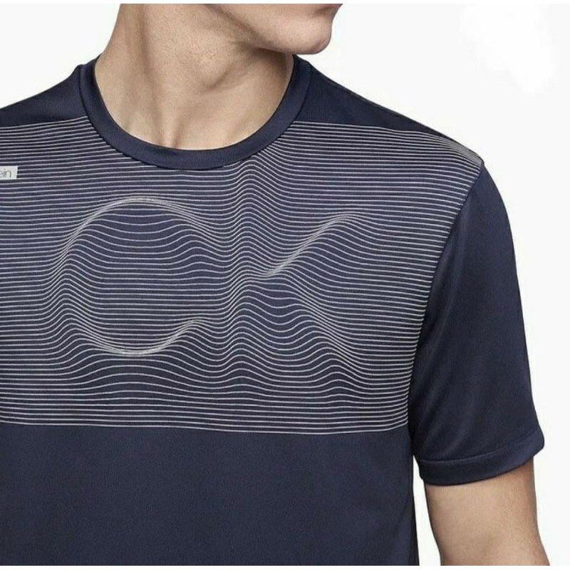 Calvin klein linear wave logo crew neck t-shirt SALE