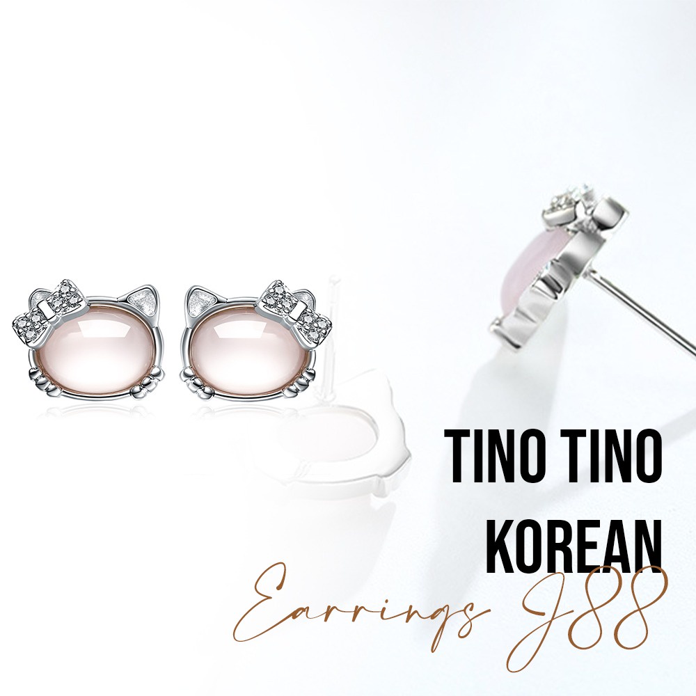 BTS-ERJ88HK ANTING WANITA HELLOKITTY TITANIUM SILVER 925 ANTI KARAT/STUD EARRING HELLOKITTY