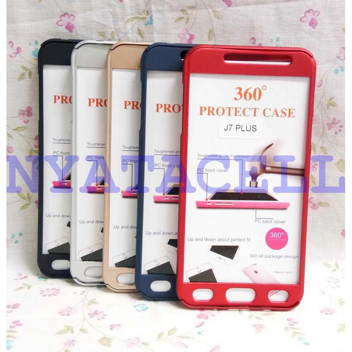 Baru Case Protect 360 Samsung Galaxy J7+ Plus Slim Hard/Ipaky/Full Body Ready Stock