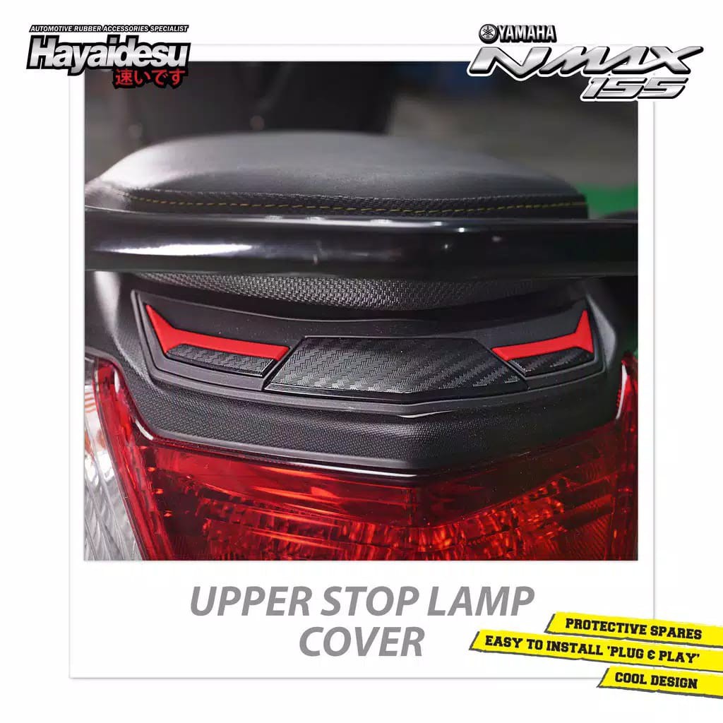 Yamaha Nmax old Upper Stop Lamp Protector Cover Aksesoris Decal Variasi Carbon Hayaidesu