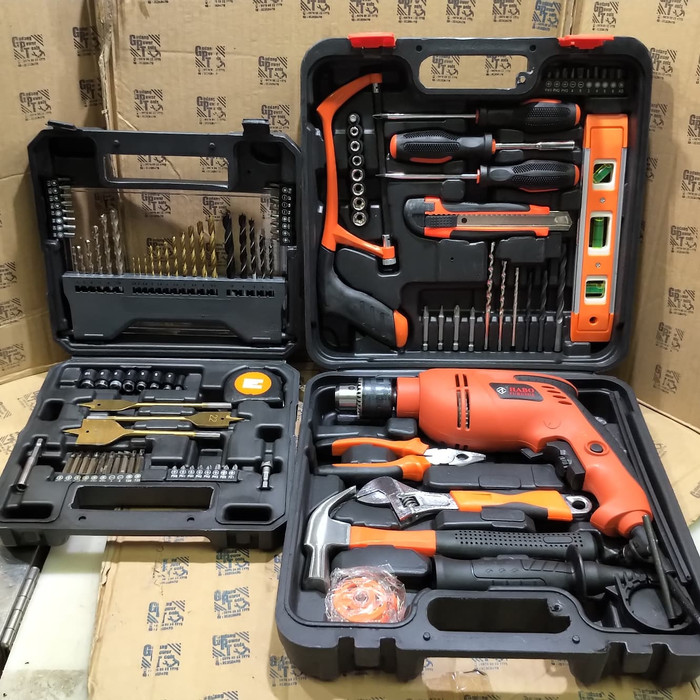 Paket Mesin Bor Tangan Tool Kit Tool box Tool Set Mata Bor 70pc