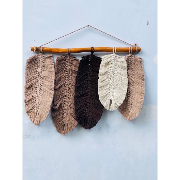 READY STOK) macrame hiasan dinding daun sedang / macrame wall hanging/ Dekorasi rumah