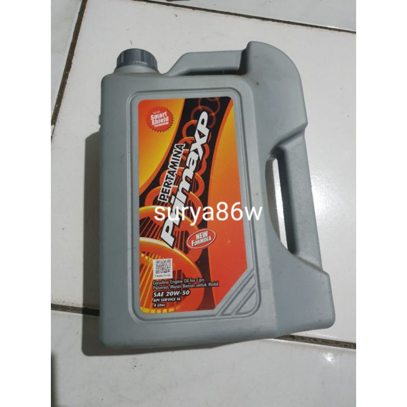 oli prima xp SAE 20W-50 - pelumas oli mesin bensin untuk mobil 4 liter