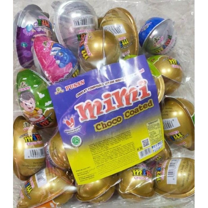 

Coklat / Cokelat Mimi Choco Coated Bentuk Telur ( isi 20 pcs @10gr )