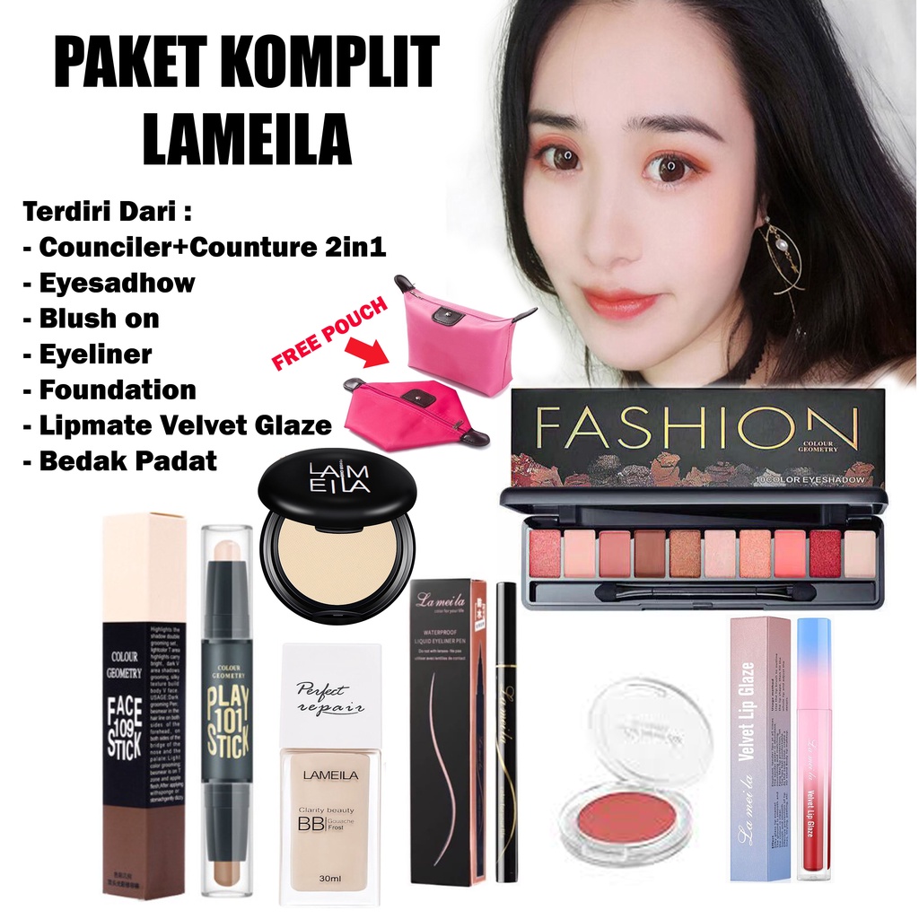 Paket Lengkap Lameila Make Up 7 in 1 Free Pouch