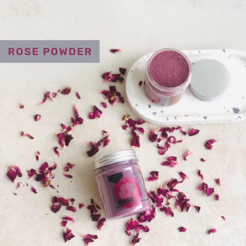 Organic&amp;Joy• Pure Rose Powder/ Bubuk Mawar Murni (Food grade,bubuk mawar alami,tanpa gula,natural)