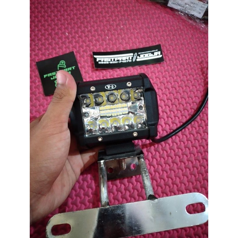 lampu tembak led 15 mata+ breket/pangkon plat pnp shock rx king/Byson