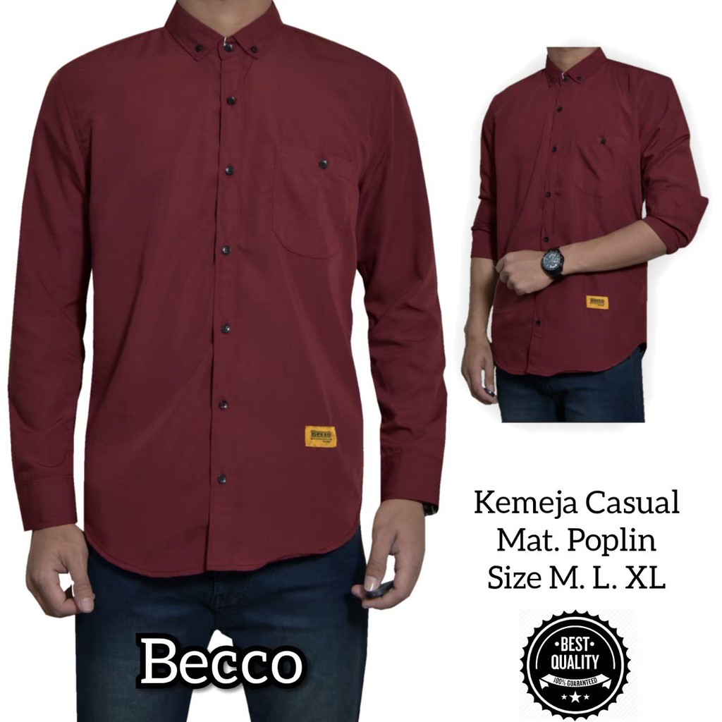 kemeja polos lengan panjang pria - kemeja kantor polos lengan panjang import -hem casual lengan panjang murah