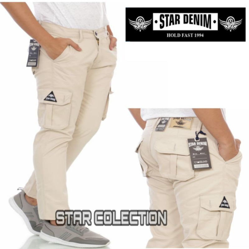 Celana Cargo Pria / Celana Panjang Cargo Pria Big Size Star Denim Terbaru Premium