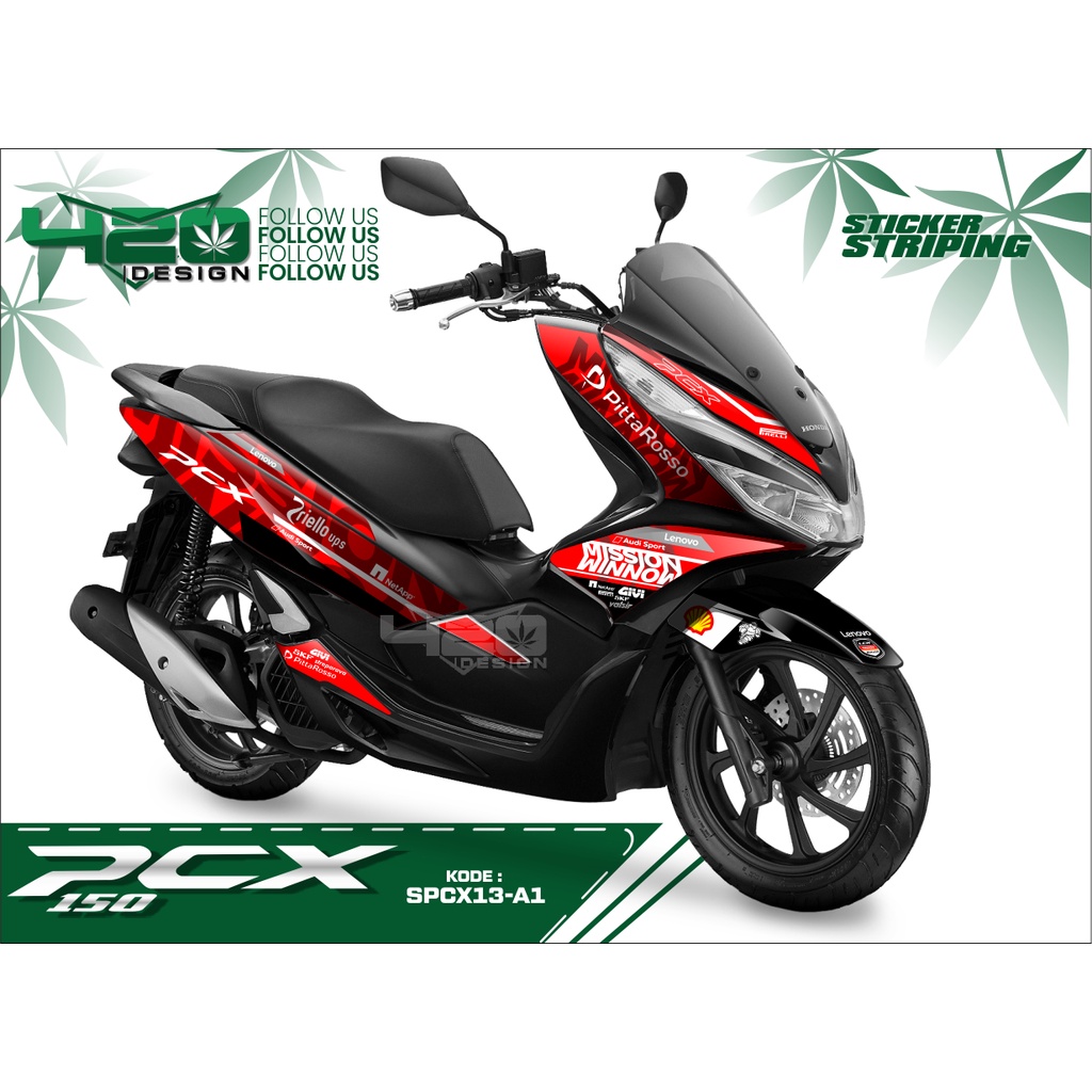 Stiker Striping Honda PCX 150 Semifull -  Lis Body Striping PCX 150 New Variasi - Aksesoris Stiker S