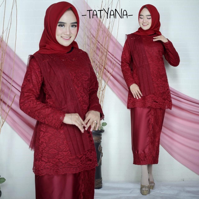 KEBAYA TATYANA SET SELENDANG / KEBAYA MODER / KEBAYA SYARI / KEBAYA TUNANGAN