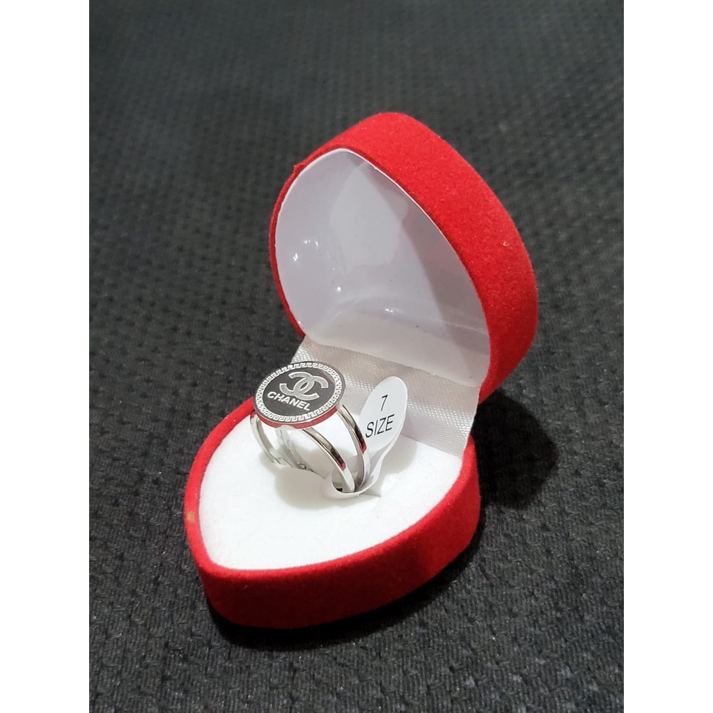 Cincin Titanium / Cincin wanita BRANDED CHANEL  Premium Quality Terlaris FREE BOX