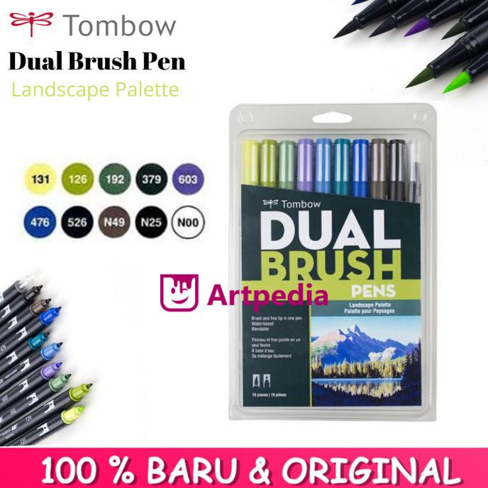 

(BISA COD) Tombow Dual Brush Pen Set with Brush - Landscape Palette (pack of 10) GRATIS ONGKIR Kode 1457
