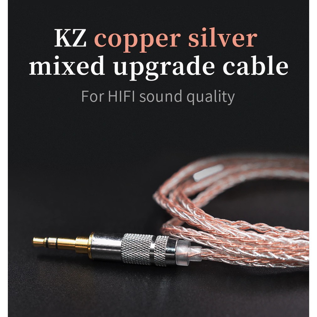 Kabel Upgrade KZ Cable Copper Silver Blending Upgrade Cable - Pin A / B / MMCX