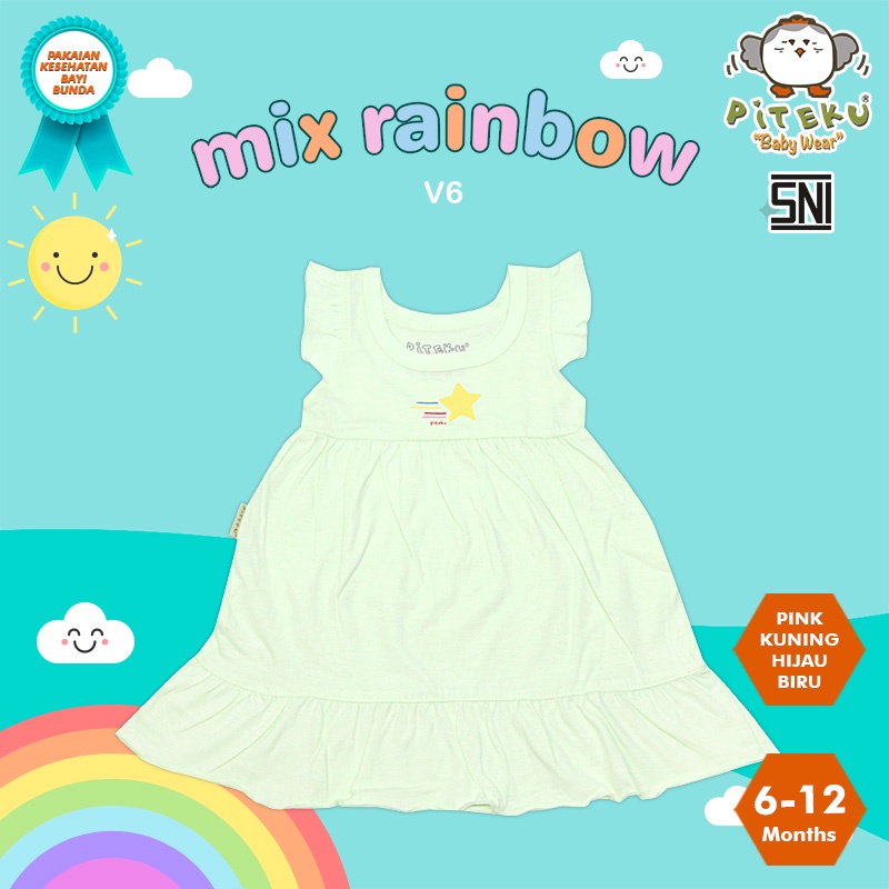 PITEKU DRESS KUTUNG MIX RAINBOW V2 ROK V6