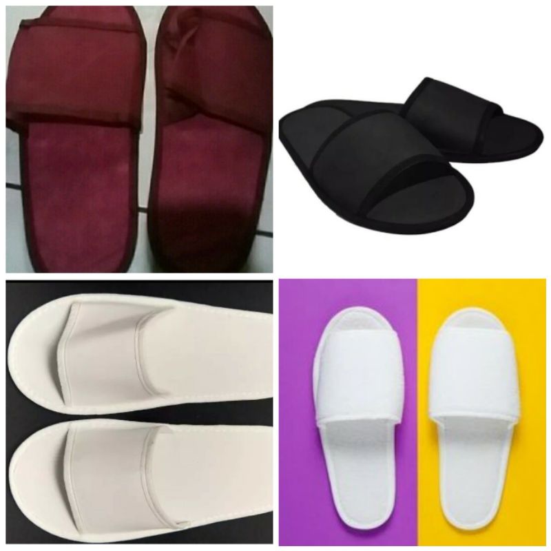 sandal hotel PUTIH HITAM MERAH MAROON santai - sandal murah rumah indoor anti selip