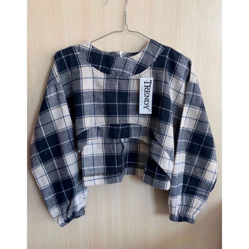 CROP TOP FLANEL/ BLOUSE FLANEL/ BLOUSE CROP TOP