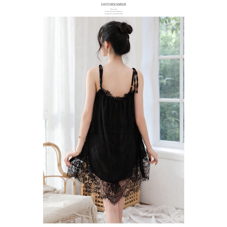 Set Sexy Lingerie Baju Tidur Wanita Dewasa Bahan Brukat Import Alibaba1688
