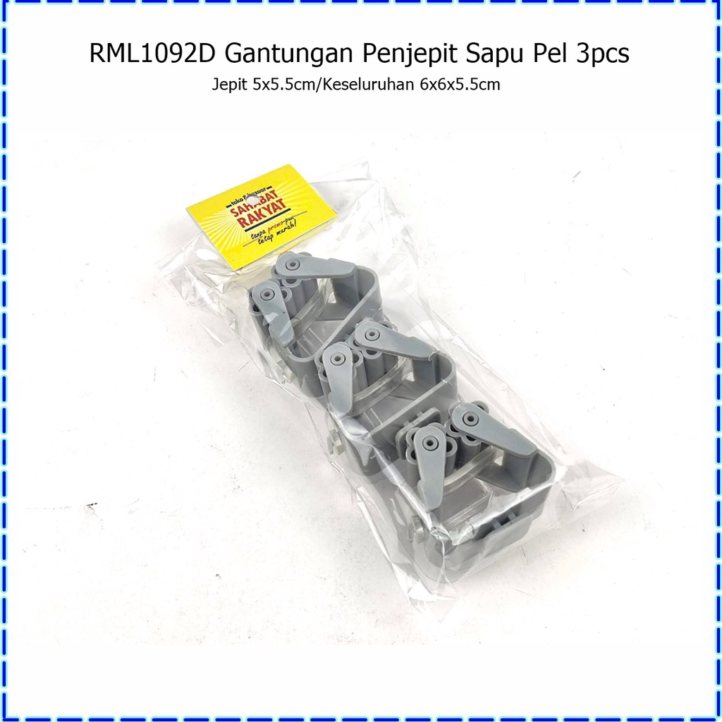 RML1092D Gantungan Penjepit/Pengait SapuPel Isi 3pcs