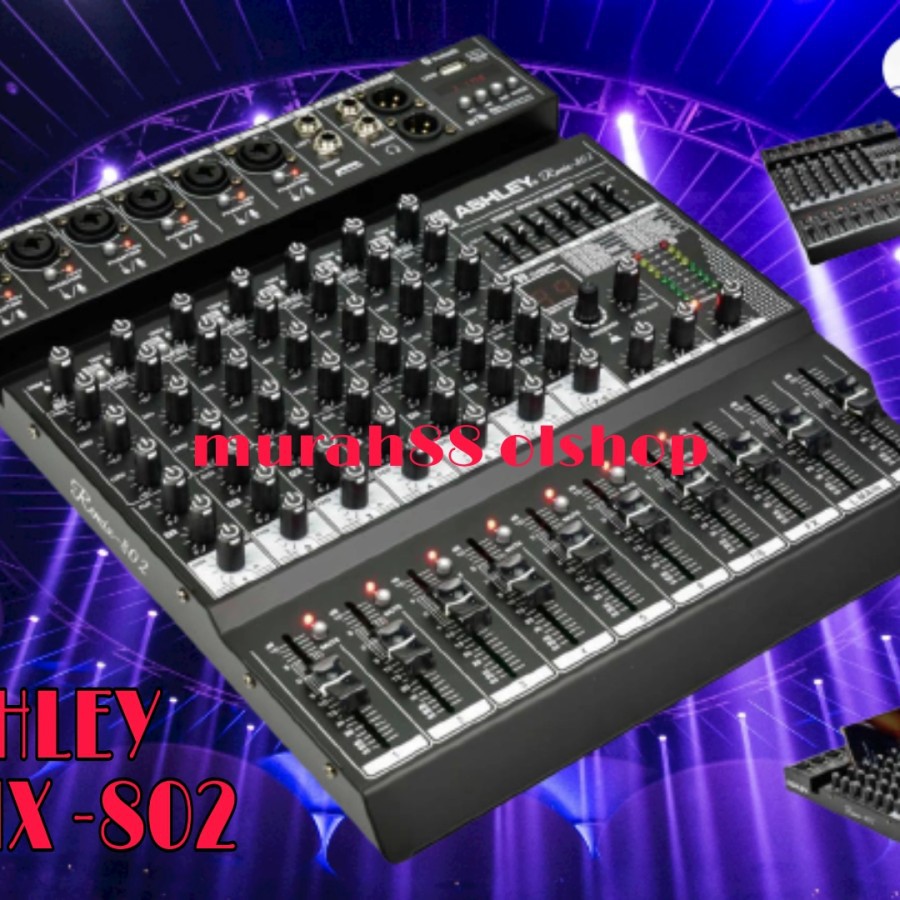 mixer ashley 8ch remix-802 Bluetooth original with soundcard