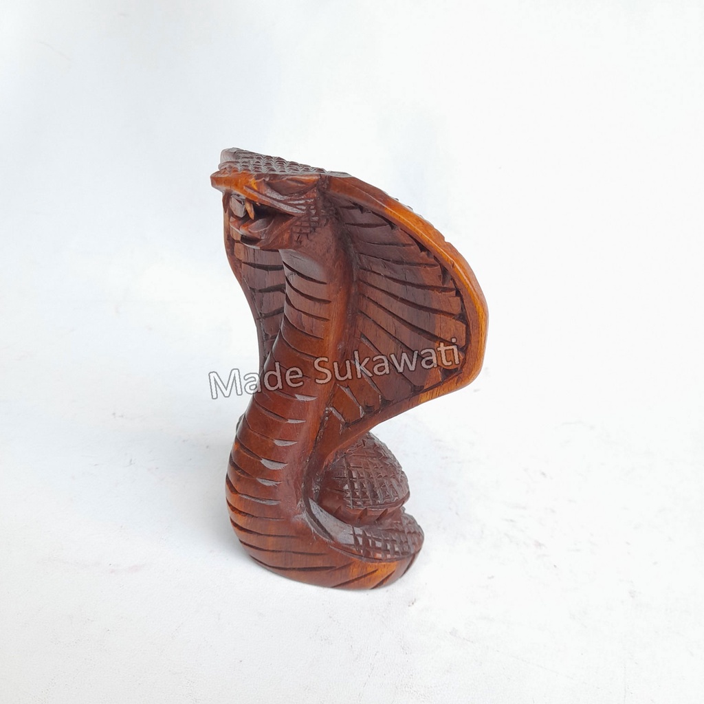 Patung kayu ular Cobra kerajinan tangan hiasan dekorasi handmade bali