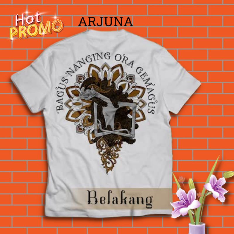 Kaos Kejawen Distro Paramesti Magetan Original Wayang Arjuna Kaos Oblong Polos Combed