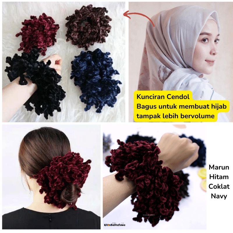 Kuncir Rambut Ubur - Cepol Hijab / Aksesoris Jumbo Kunciran Ikat100 Jurai Rambut Cendol Aksesoris Jilbab Import Ubur Ubur Besar Babycinnamon