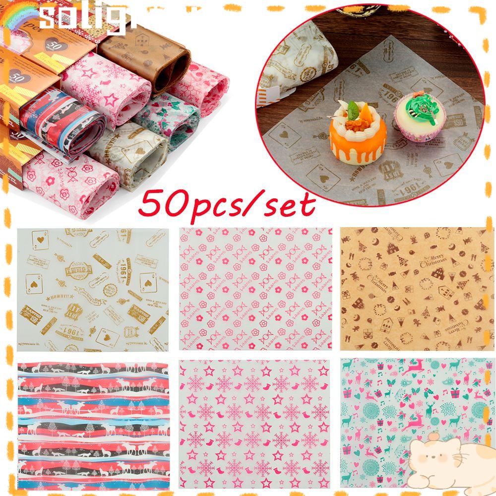 Solighter 50 Pcs / Set Kertas Lilin Tahan Minyak Anti Air Untuk Perlengkapan Dapur