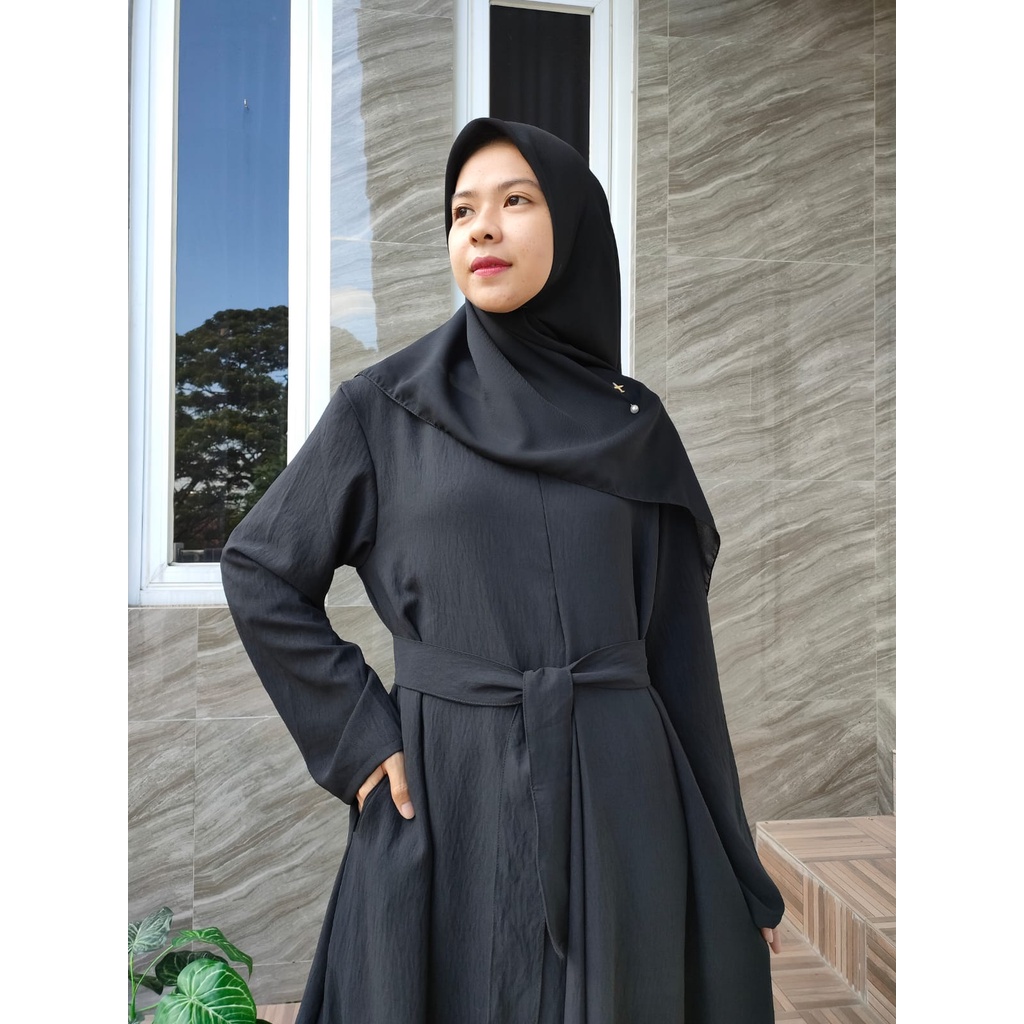 Abaya Gamis Crinkle Airflow Premium / Abaya Arab Terbaru / Abaya Polos Terlaris