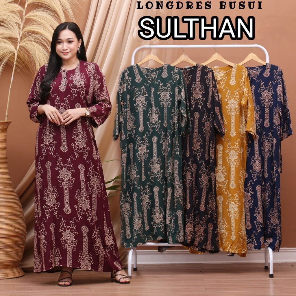 Longdress wanita terbaru Baju Tidur Murah Grosir Mall Gamis Muslim daster kekinian lengan panjang