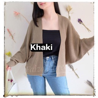 CARDIGAN RAJUT OVERSIZE  TEBAL TANGAN BALON/CARDIGAN BATWING RAJUT OVERSIZE WANITA CROP TANGAN BALON