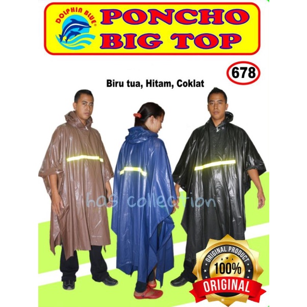 Jas Hujan Poncho Big Top 678 Dolphin Blue