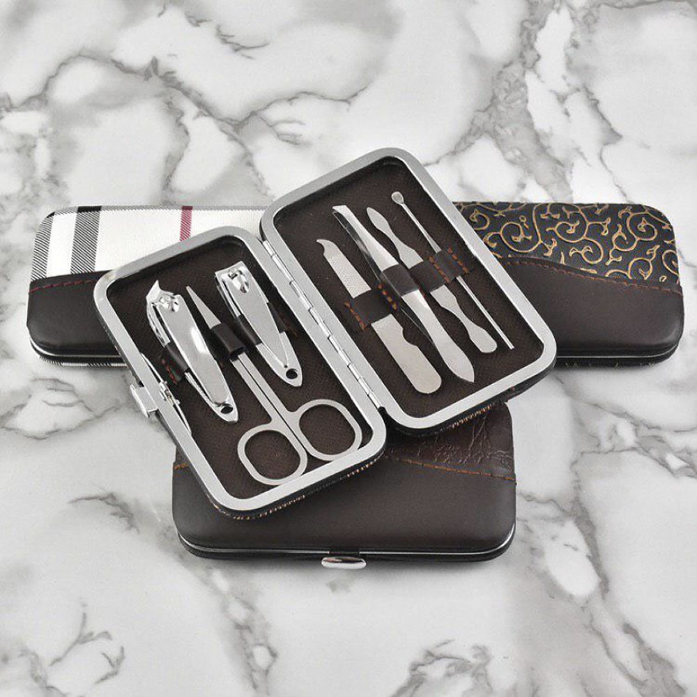 Manicure Pedicure 7 In 1 Tool Set Professional 7 Pcs Dompet Gunting Kuku